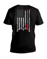 Aircraft Mechanic USA Flag V-Neck T-Shirt tile