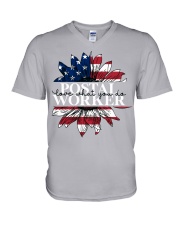 Postal Worker love what you do V-Neck T-Shirt tile