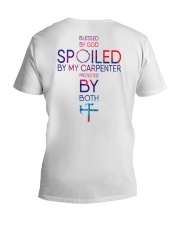 Protected by God and Carpenter V-Neck T-Shirt thumbnail