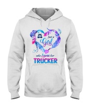 Just a Girl who Loves her Trucker Hooded Sweatshirt tile