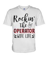 Rockin the Operator Wife Life V-Neck T-Shirt thumbnail