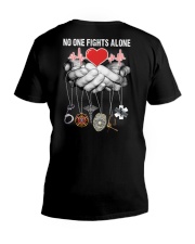 No One Fights Alone Nurse V-Neck T-Shirt tile