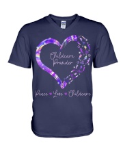 Peace Love Childcare Provider V-Neck T-Shirt thumbnail