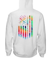 Mechanic's Wife Tie Dye US Flag Hooded Sweatshirt back