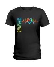 Pharmacy Technician Heartbeat Ladies T-Shirt front