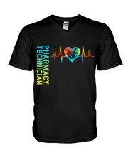 Pharmacy Technician Heartbeat V-Neck T-Shirt thumbnail