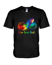 Caregiver: Live Love Heal V-Neck T-Shirt thumbnail