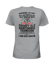 Maintenance Technician's Wife: I am his Queen Ladies T-Shirt back