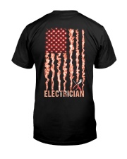 Proud American Electrician Flag Classic T-Shirt back