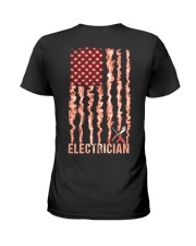 Proud American Electrician Flag Ladies T-Shirt thumbnail