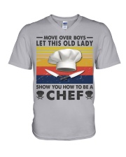 Old Lady will show how to be a Chef V-Neck T-Shirt tile