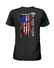 Pipefitter US Flag Ladies T-Shirt tile