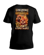 Operator: Warning for Stupid People V-Neck T-Shirt thumbnail