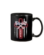 Proud American Lineman Flag Mug tile