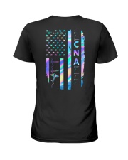 Cna US Flag Ladies T-Shirt back