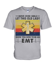 Old Lady will show how to be an Emt V-Neck T-Shirt thumbnail