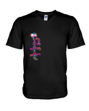 Colorful Heartbeat Postal Worker shirt V-Neck T-Shirt tile