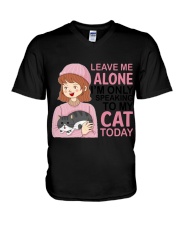 Leave me alone V-Neck T-Shirt tile
