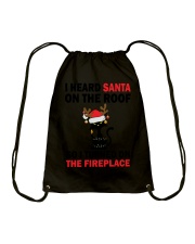 I heard santa on the roof Drawstring Bag tile