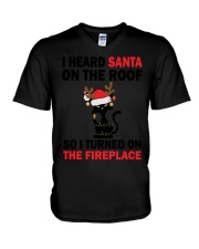 I heard santa on the roof V-Neck T-Shirt tile