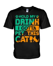I gotta pet this cat V-Neck T-Shirt tile