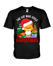 The cat who stole Christmas V-Neck T-Shirt tile