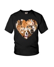 beagle heart shape full Youth T-Shirt tile