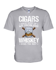 Solve problems Cigar V-Neck T-Shirt tile