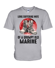 Vet suff Marine V-Neck T-Shirt tile