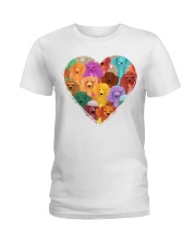 poodle heart shape Ladies T-Shirt front