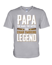 Papa cigar V-Neck T-Shirt tile