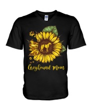 Greyhound flower V-Neck T-Shirt tile
