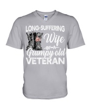 Vet suffering wife V-Neck T-Shirt tile