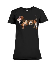 Basset Hound shape full Premium Fit Ladies Tee tile