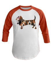 Basset Hound shape full Baseball Tee tile