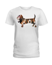Basset Hound shape full Ladies T-Shirt front