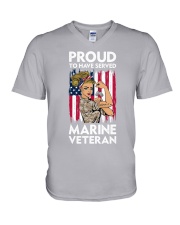 Vet proud marine V-Neck T-Shirt tile