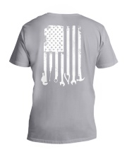 Mechanic flag V-Neck T-Shirt tile