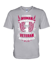 Vet strong woman V-Neck T-Shirt tile