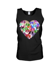 border collie heart shape Unisex Tank tile