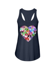 border collie heart shape Ladies Flowy Tank tile