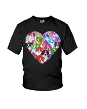 border collie heart shape Youth T-Shirt tile