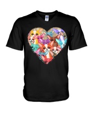 chihuahua heart shape V-Neck T-Shirt tile