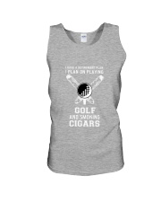Playing Golf and Smoking Cigars Unisex Tank tile