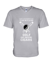 Playing Golf and Smoking Cigars V-Neck T-Shirt tile