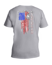 Vet flag gun V-Neck T-Shirt tile