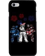 schnauzer 4th july Phone Case tile