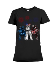 schnauzer 4th july Premium Fit Ladies Tee tile