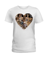 greyhound heart shape full Ladies T-Shirt front