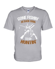 Hunting fishing V-Neck T-Shirt tile